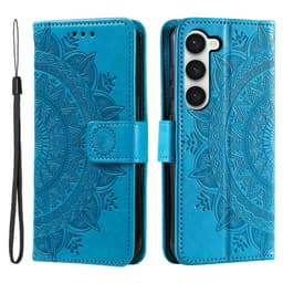 SKALO Samsung S23 Mandala lompakkokotelo - Sininen