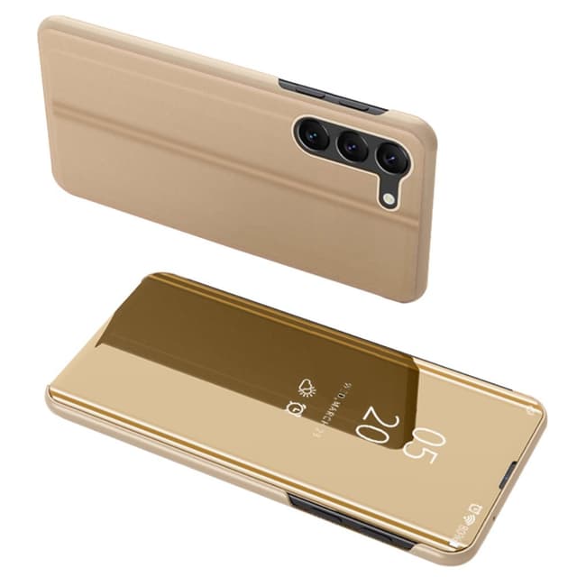 SKALO Samsung S23 Clear View Mirror Etui - Guld
