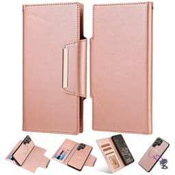 SKALO Samsung S23 Ultra DOLIZMA 2 i 1 magnetisk pungetui - Rosa guld