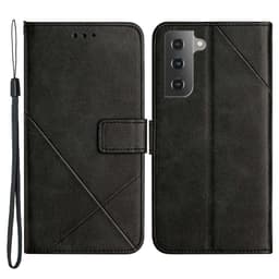 SKALO Samsung S23 Kohokuvioitu PU Nahka Lompakkokotelo - Musta