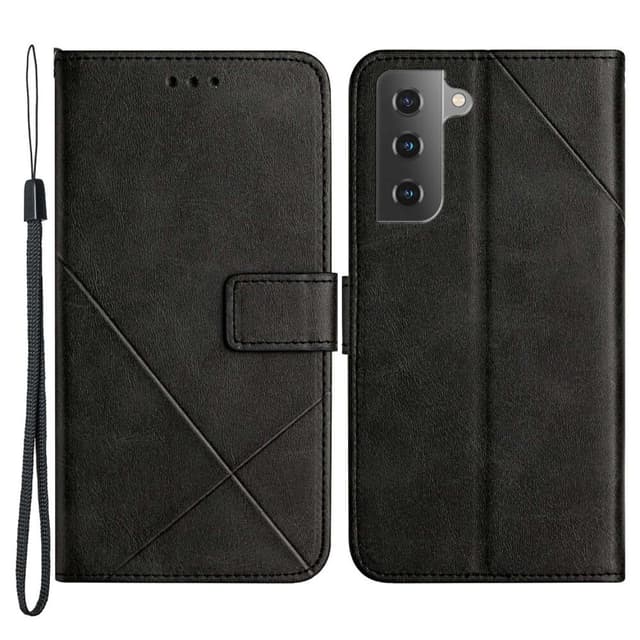 SKALO Samsung S23 PU læderpung med prægning - Sort