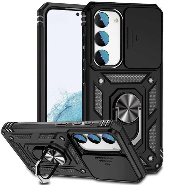 SKALO Samsung S23 Armor Hybrid Metallring Kameraslider - Svart