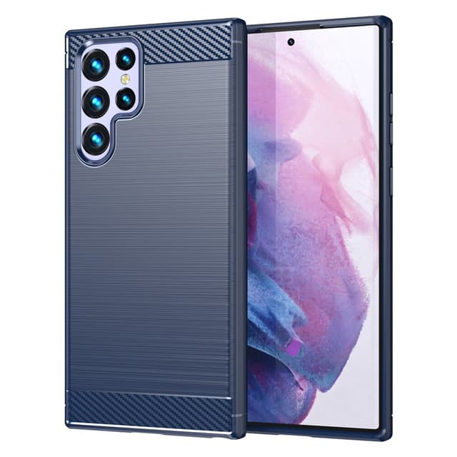 SKALO Samsung S23 Ultra Armor Carbon Stødsikker TPU-cover - Blå