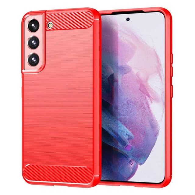 SKALO Samsung S23 Armor Carbon Stødsikker TPU-cover - Rød
