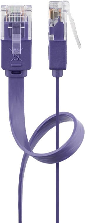 CAT 6 flat patch-kabel, U/UTP, fiolett