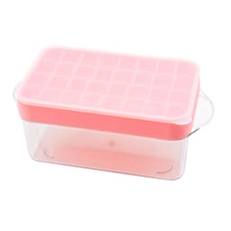 Silikon iskubbricka med förvaring och lock Rosa