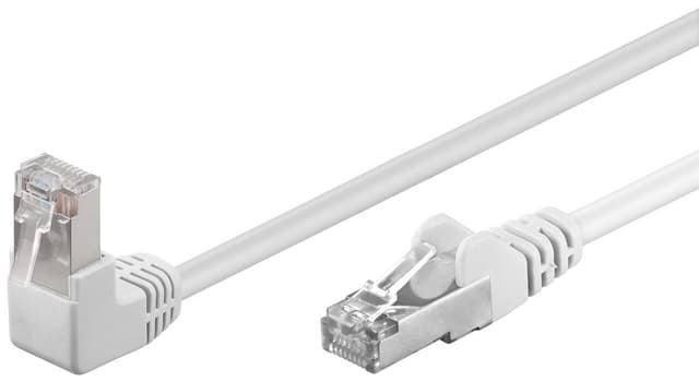 Netværkskabel CAT 5e vinklet 1x 90°, F/UTP, hvid, 1 m