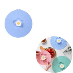 Blomstersilikonelåg til madopbevaring og madlavning Blå 20 cm