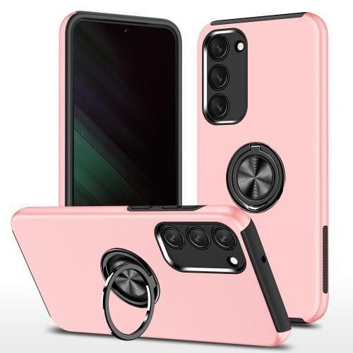 Samsung Galaxy S23+ Hybrid skal med Finger Ring - Rosa