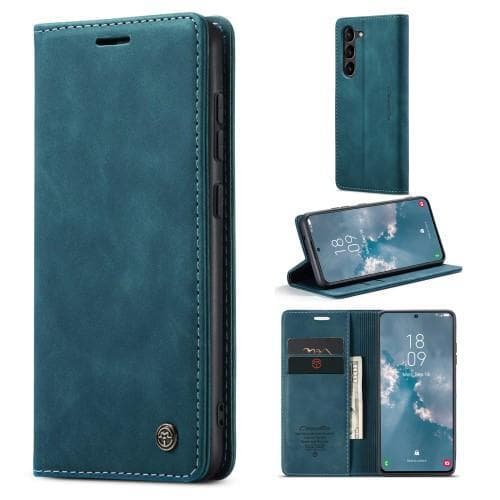 CASEME Retro Pung Taske til Samsung Galaxy S23 - Blå