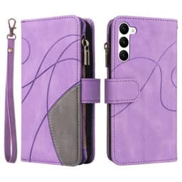 KT Multifunktion Series-5 Til Samsung Galaxy S23 Telefontaske Lilla/Grå