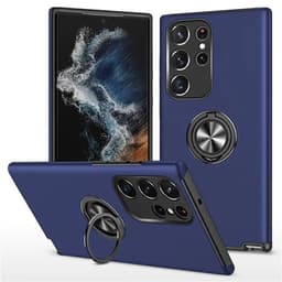 Samsung Galaxy S23 Ultra Hybrid skal med Finger Ring - Blå