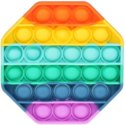 INF Pop it Fidget Toy med bobler åttekantede regnbuefarger