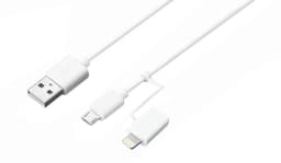 Sandstrøm micro-USB kabel 1.8 m med Lightning-adapter