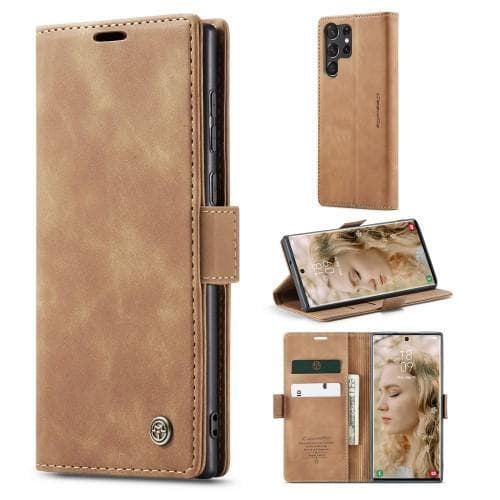 CASEME Plånboksfodral Samsung Galaxy S23 Ultra - Brun