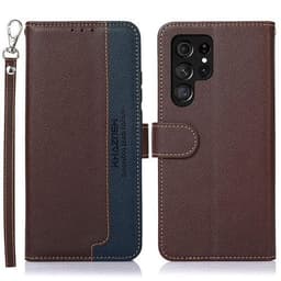 Samsung Galaxy S23 Ultra KHAZNEH Plånboksfodral - Brun/Blå