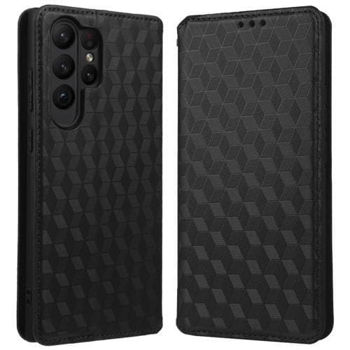 Rhombus tegnebog taske til Samsung Galaxy S23 Ultra - Sort