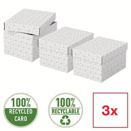 Esselte Home Small oppbevaringsbokser og gaveesker, pakke med 3