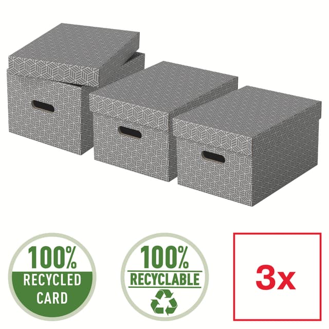 Esselte Home Medium oppbevaringsboks, pakke med 3