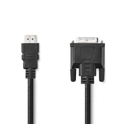 Nedis HDMI™ kabel | HDMI™ Kontakt | DVI-D 24+1-Pin Hane | 1080p | Nickelplaterad | 3.00 m | Rak | PVC | Svart | Låda