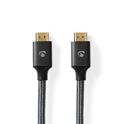 Nedis High Speed ​​HDMI ™ kabel med Ethernet | HDMI™ Kontakt | HDMI™ Kontakt | 4K@60Hz | ARC | 18 Gbps | 3.00 m | Rund | Bomull | Grått Med Metall | Kartong med täckt fönster