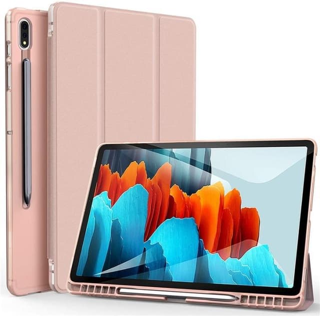 Tri-fold fodral med stativfunktion för Galaxy Tab S7 11"", Mörkrosa