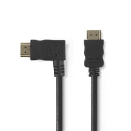 Nedis High Speed ​​HDMI ™ kabel med Ethernet | Vänster Hooked HDMI ™ Connector | HDMI™ Kontakt | 4K@30Hz | 10.2 Gbps | 1.50 m | Rund | PVC | Svart | Kuvert