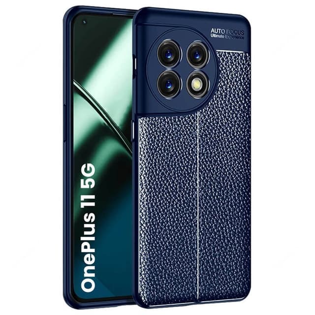 Lærmønstret TPU-deksel OnePlus 11 - Blå