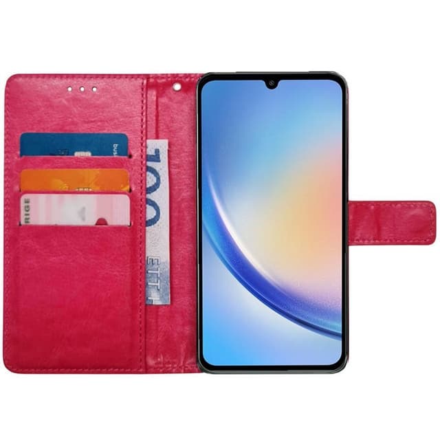 Lompakkokotelo 3-kortti Samsung Galaxy A34 5G - Vaaleanpunainen