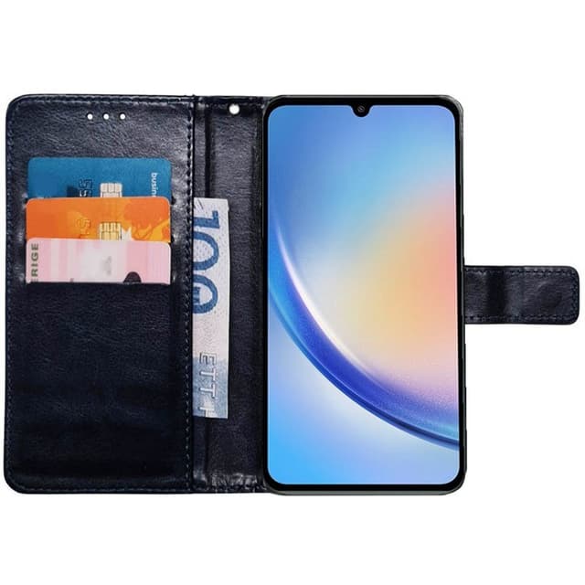 Lompakkokotelo 3-kortti Samsung Galaxy A34 5G - Tummansininen