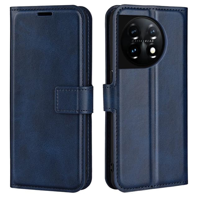 SKALO OnePlus 11 5G Plånboksfodral i PU-Läder - Blå