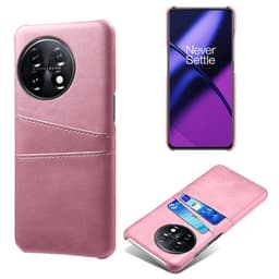 SKALO OnePlus 11 5G PU-Läder Korthållare Skal - Roséguld