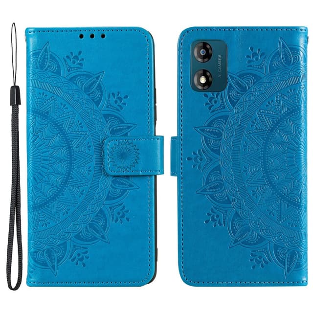 SKALO Motorola Moto E13 4G Mandala lompakkokotelo - Sininen