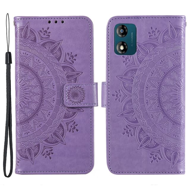 SKALO Motorola Moto E13 4G Mandala lompakkokotelo - Violetti