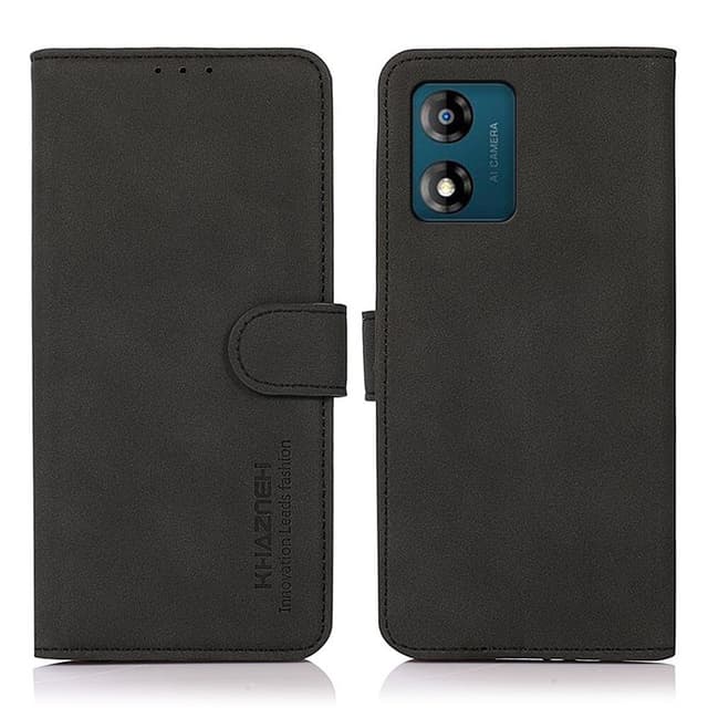 SKALO Motorola Moto E13 4G KHAZNEH Lompakkokotelo PU-nahasta - Musta