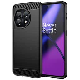 SKALO OnePlus 11 5G Armor Carbon Iskunkestävä TPU suojakuori - Musta