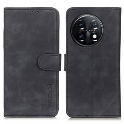 SKALO OnePlus 11 5G KHAZNEH Lompakkokotelo PU-nahasta - Musta