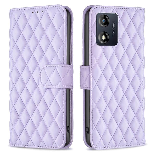 SKALO Motorola Moto E13 4G BINFEN COLOR Quiltat Plånbok - Lila