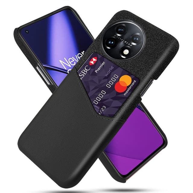 SKALO OnePlus 11 5G Premium PU-Läder Korthållare Skal - Svart
