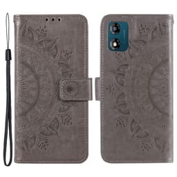 SKALO Motorola Moto E13 4G Mandala Flip Cover - Grå