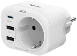 Hama 4-Way uttagsadapter (vit)