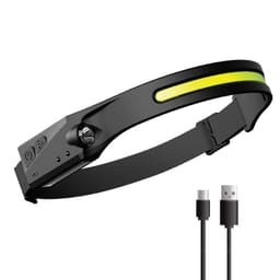 Genopladelig pandelampe COB LED pandebånd Sort