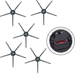 Ersättnings sidoborste 5-pack Sort Xiaomi Roborock S5/S6/T6/E2/E35