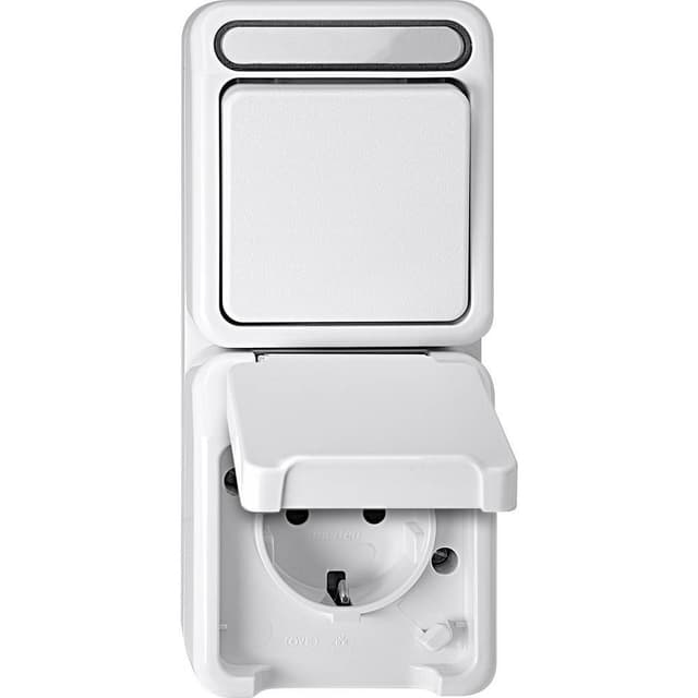 Merten 1 st Komplett Strömställare/uttag kombi AQUASTAR