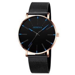 GENEVA Quartz Armbandsur rostfritt stålarmband Klassisk Klocka