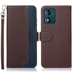 KHAZNEH Motorola Moto E13 4G Plånboksfodral - Brun/Blå