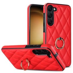 Samsung Galaxy S23 Case Rhombus Grid Pattern Takakannen Rengastuki - Punainen