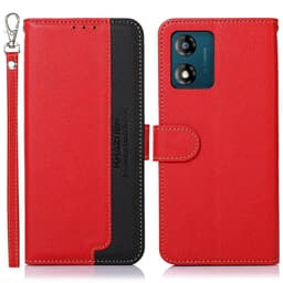 KHAZNEH Motorola Moto E13 4G Plånboksfodral - Röd/Svart