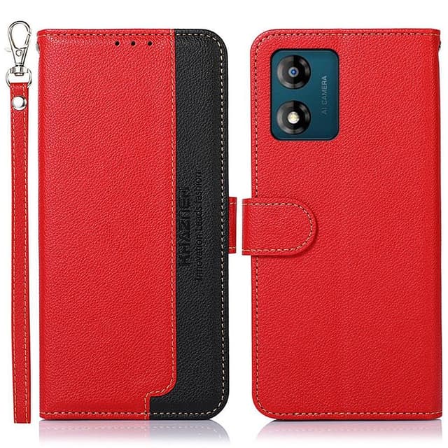 KHAZNEH Motorola Moto E13 4G Plånboksfodral - Röd/Svart