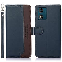 KHAZNEH Motorola Moto E13 4G Plånboksfodral - Blå/Brun